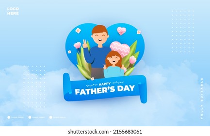 Happy father's day design, suitable for banners, promotions, posters, vouchers, give away and others