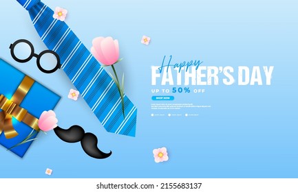 Happy father's day design, suitable for banners, promotions, posters, vouchers, give away and others