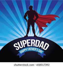 Happy Fathers Day design with super dad. EPS 10 vector.
