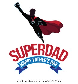 Happy Fathers Day design with super dad. EPS 10 vector.