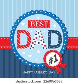 Happy father's day design with text and decorations