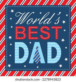 Happy father's day design with text and stars