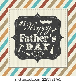 Happy father's day design with text and decorations