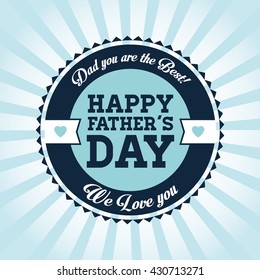 Happy Fathers day design. vintage icon. Colorful illustration