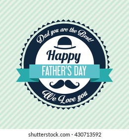 Happy Fathers day design. vintage icon. Colorful illustration
