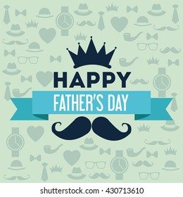 Happy Fathers day design. vintage icon. Colorful illustration