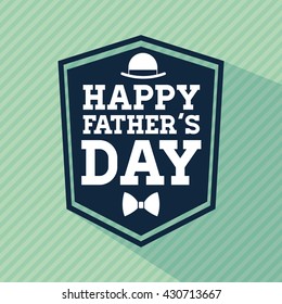 Happy Fathers Day Design. Vintage Icon. Colorful Illustration