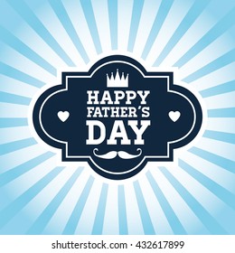 Happy Fathers day design. vintage icon. Colorful illustration