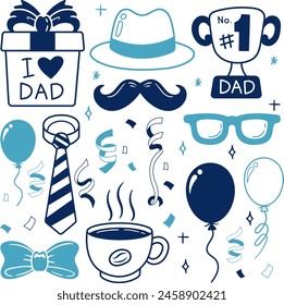 Happy Father's Day doodle element. Vector sketch father's day icon vector illustration