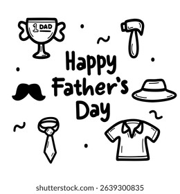 Happy Father's Day Doodle Illustration