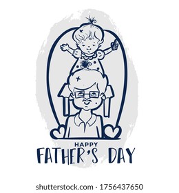 happy fathers day doodle style card design background