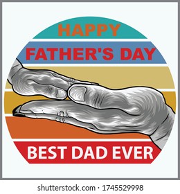 Happy Father's day drawing, typography for t-shirt print, banner design. Father day text