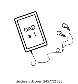happy fathers day elements doodle design, celebration accessories message decoration party for greeting card, banner, poster