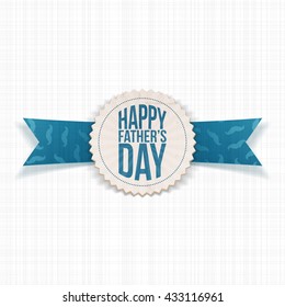 Happy Fathers Day Emblem with greeting Ribbon