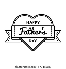Happy Fathers day emblem isolated vector illustration on white background. 18 june world family holiday event label, greeting card decoration graphic element