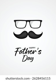 Happy Father's day eye glass with moustache vector poster