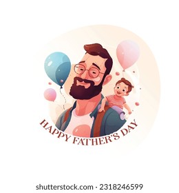 Happy Fathers Day, father and son, Man holds the hand of children