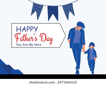 Happy fathers day - father and son vector