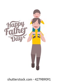 Happy father's day. Father and son. flat character design and elements. vector illustration