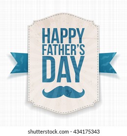 Happy Fathers Day festive Banner with Ribbon