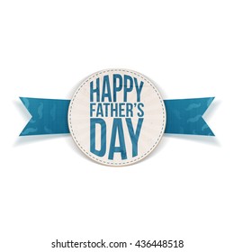 Happy Fathers Day festive Banner with blue Text