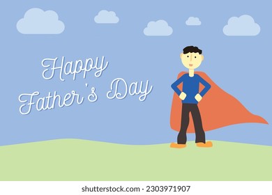 Happy Fathers Day, flat background, vector illustration