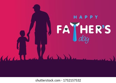 Happy Fathers Day Flat Design