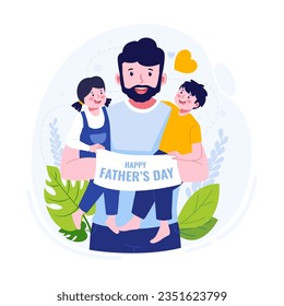 Happy father's day flat illustration