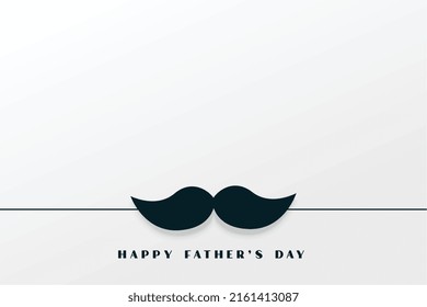 happy father's day flat style simple background with mustache