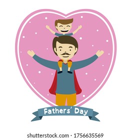 happy fathers day flat vector gretting design