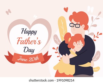 happy fathers day flat vector  illustration