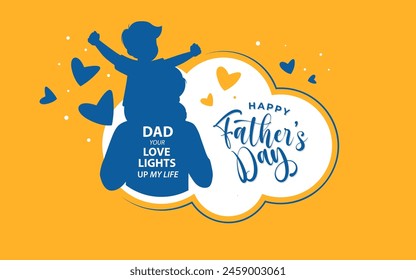 Happy Fathers Day Flat Vector Background Design Template