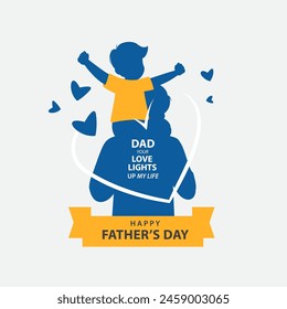 Happy Fathers Day Flat Vector Background Design Template