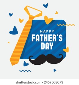 Happy Fathers Day Flat Vector Background Design Template Illustration