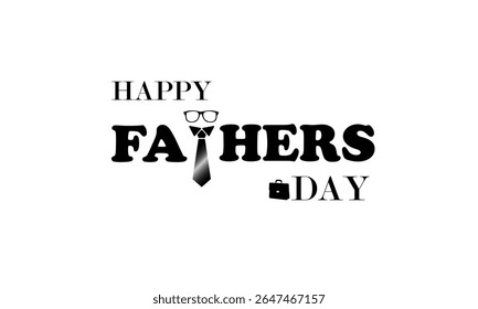 Happy Father's Day flat vector illustration, father and child joyful moment illustration
