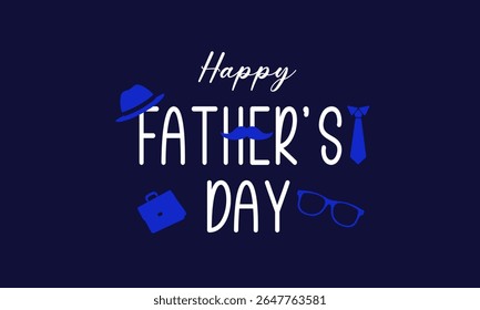 Happy Father's Day flat vector illustration, father and child joyful moment illustration