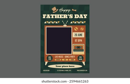 Happy Fathers Day flyer, banner or poster,