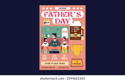 Happy Fathers Day flyer, banner or poster,