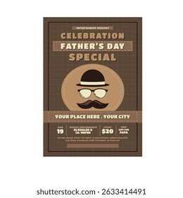 Happy father's day flyer poster template design