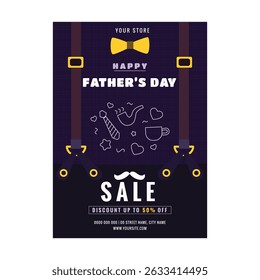 Happy father's day flyer poster template design