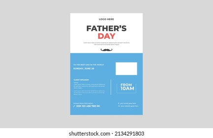 Happy Father's Day Flyer, Vector father's day flyer template, Father's day template for love dad concept.