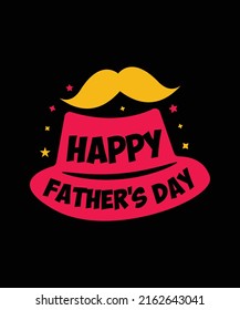 Happy Fathers Day Funny Dad Beards Vector Shirt, Daddy Dad Cap Typography Papa Design Template