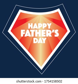 Happy Fathers Day geometric heart greeting card. Blue background.Turkish 'Babalar Günü Kutlu Olsun'