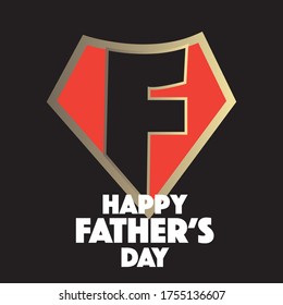 Happy Fathers Day geometric heart greeting card. Blue background.Turkish 'Babalar Günü Kutlu Olsun'