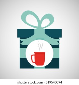 happy fathers day with gift cup coffee vector illustration eps 10