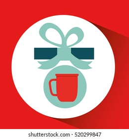 happy fathers day with gift cup coffee vector illustration eps 10
