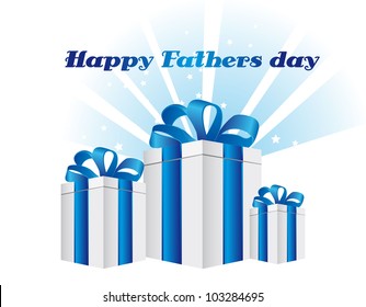 happy fathers day with gifts card. vector illustration