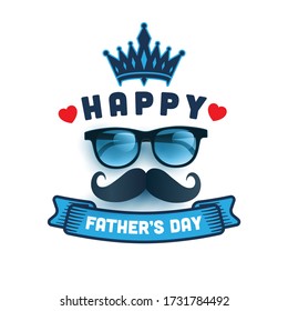 Happy Father's Day with glasses and paper Massage.Greetings and presents for Father's Day.Promotion and shopping template for love dad. Vector illustration eps 10