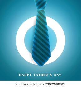happy father's day glowing background with realistic tie design vector