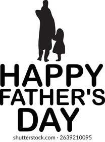 Happy Father's Day graphic with father and daughter silhouette